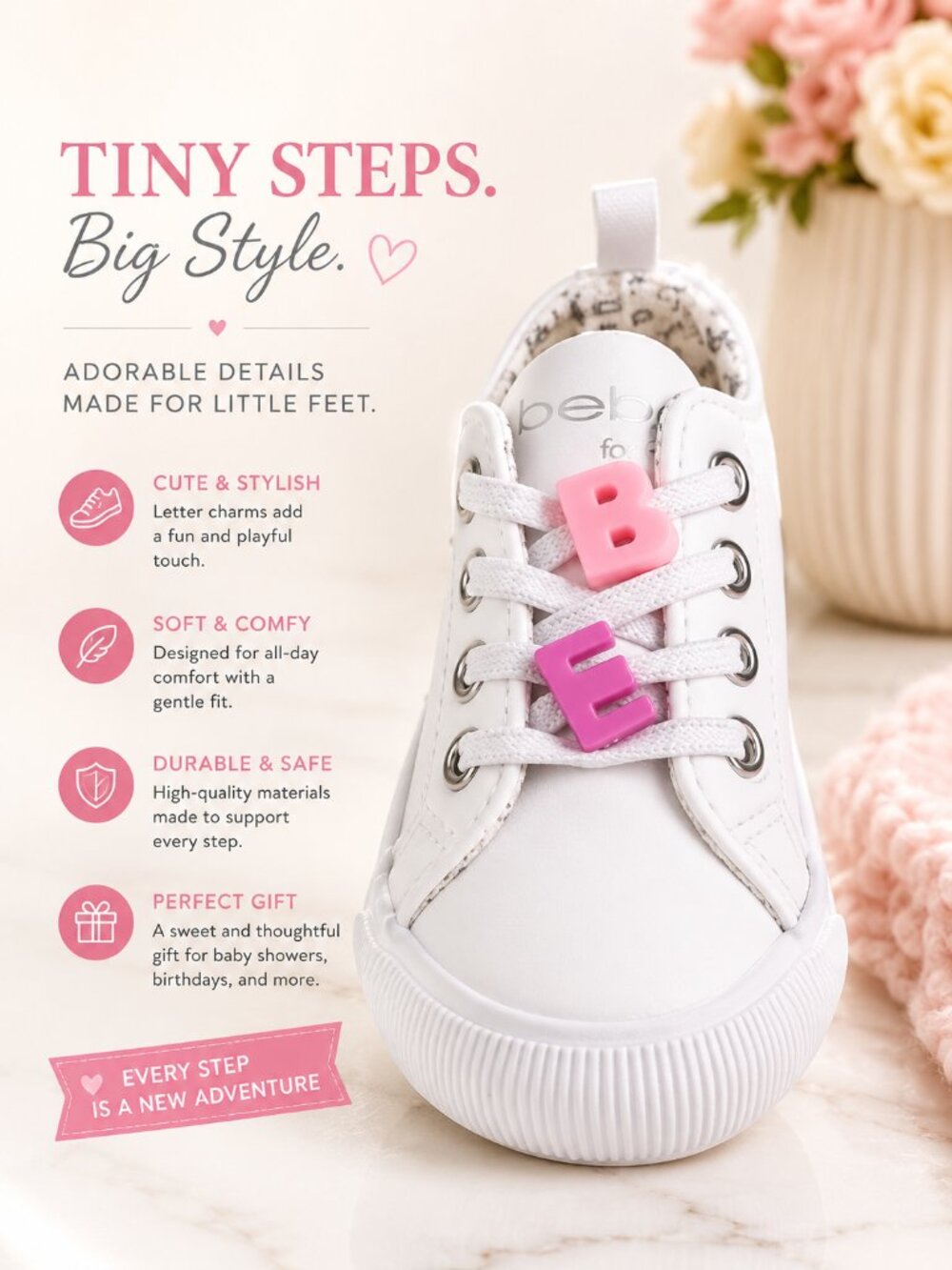 BeBe GIRLS TODDLER SNEAKER - WHITE